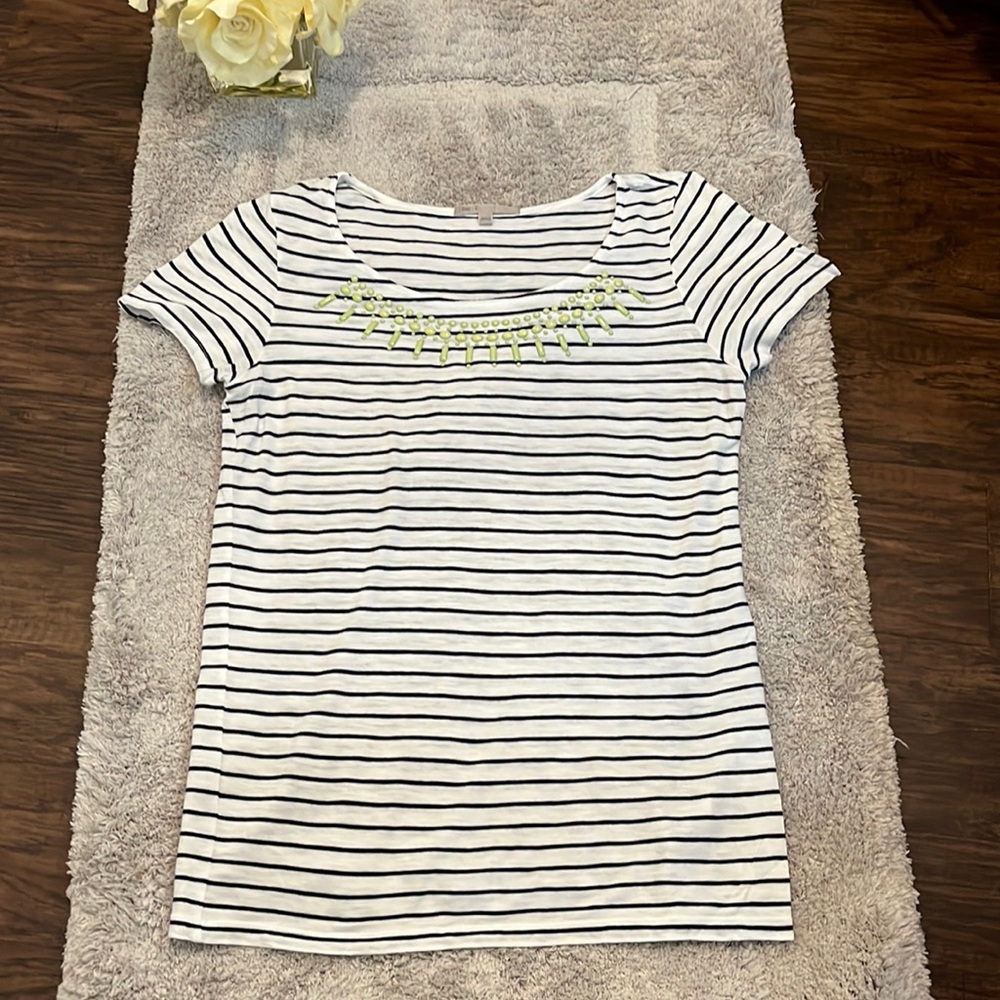 💛 Gap blue and white striped top